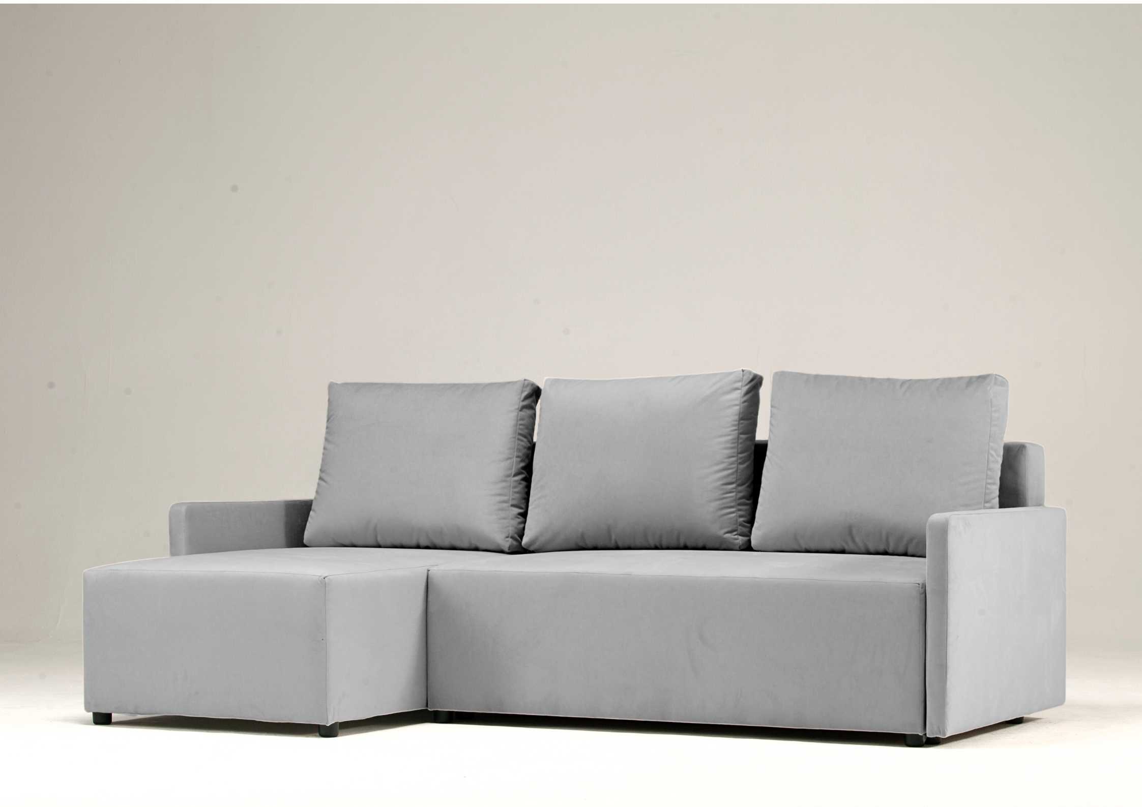 Szary narożnik do małego salonu